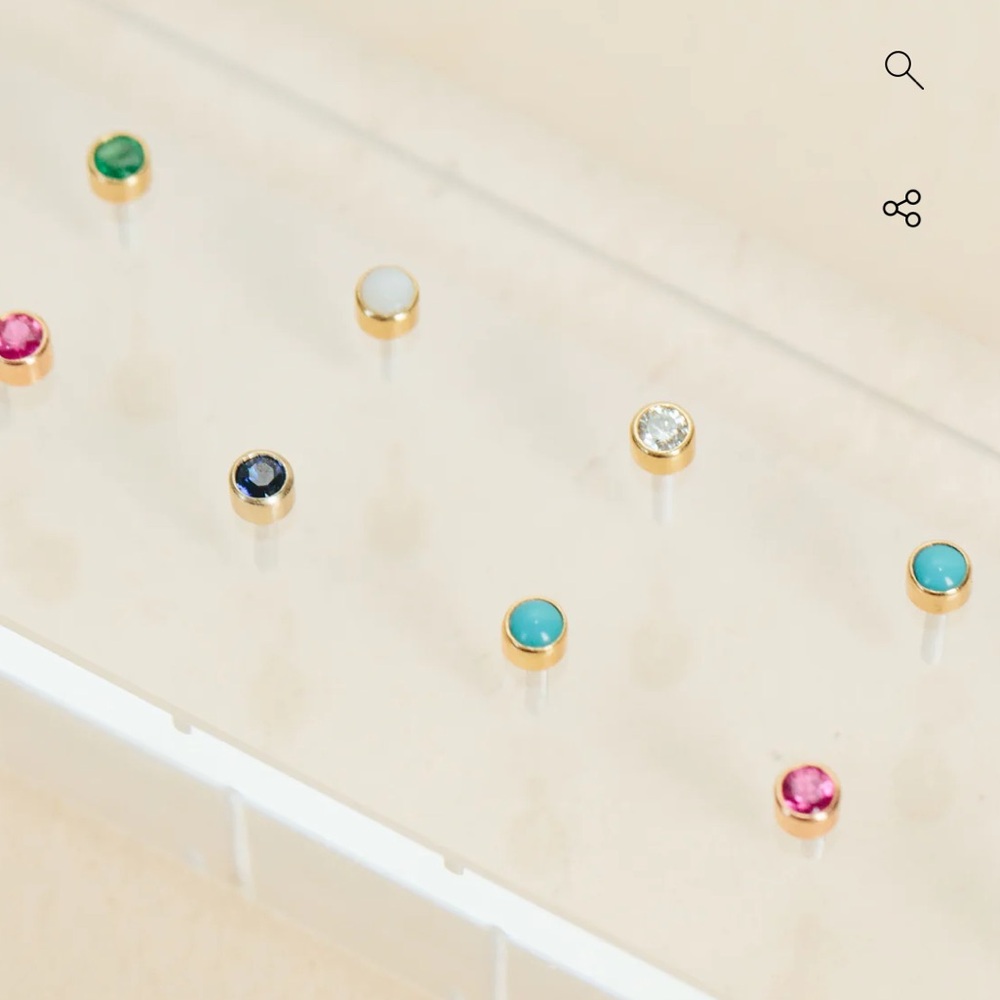14K TURQUOISE BEZEL STUDS